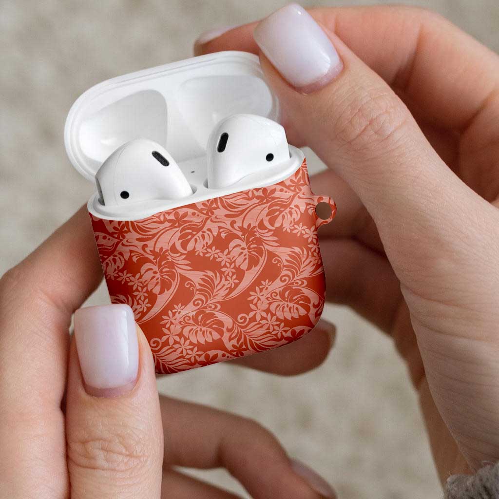 Tahiti Puatou Tiare Floral AirPods Case Monstera Palm Tropical Leaves - Polynesian Pride