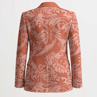 Tahiti Puatou Tiare Floral Blazer Monstera Palm Tropical Leaves - Polynesian Pride