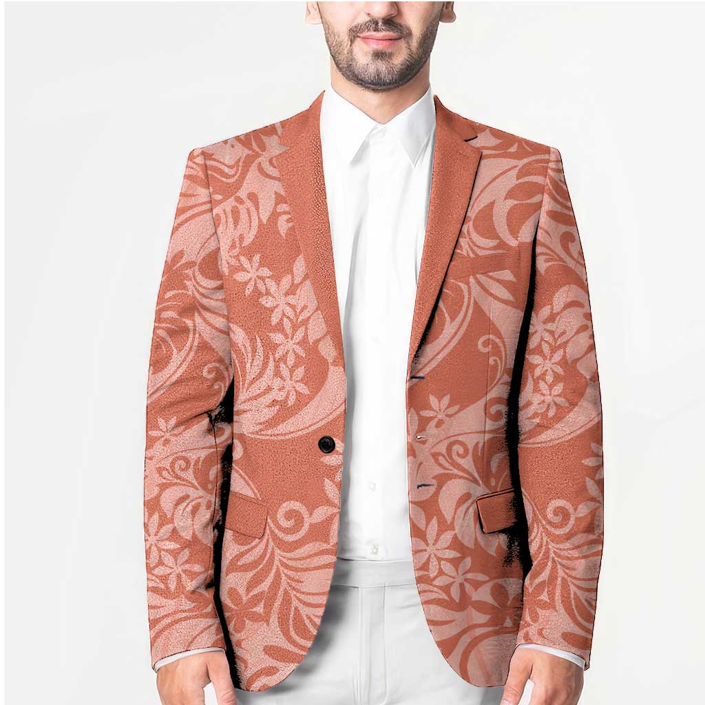 Tahiti Puatou Tiare Floral Blazer Monstera Palm Tropical Leaves - Polynesian Pride