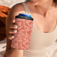 Tahiti Puatou Tiare Floral 4 in 1 Can Cooler Tumbler Monstera Palm Tropical Leaves LT01 - Polynesian Pride