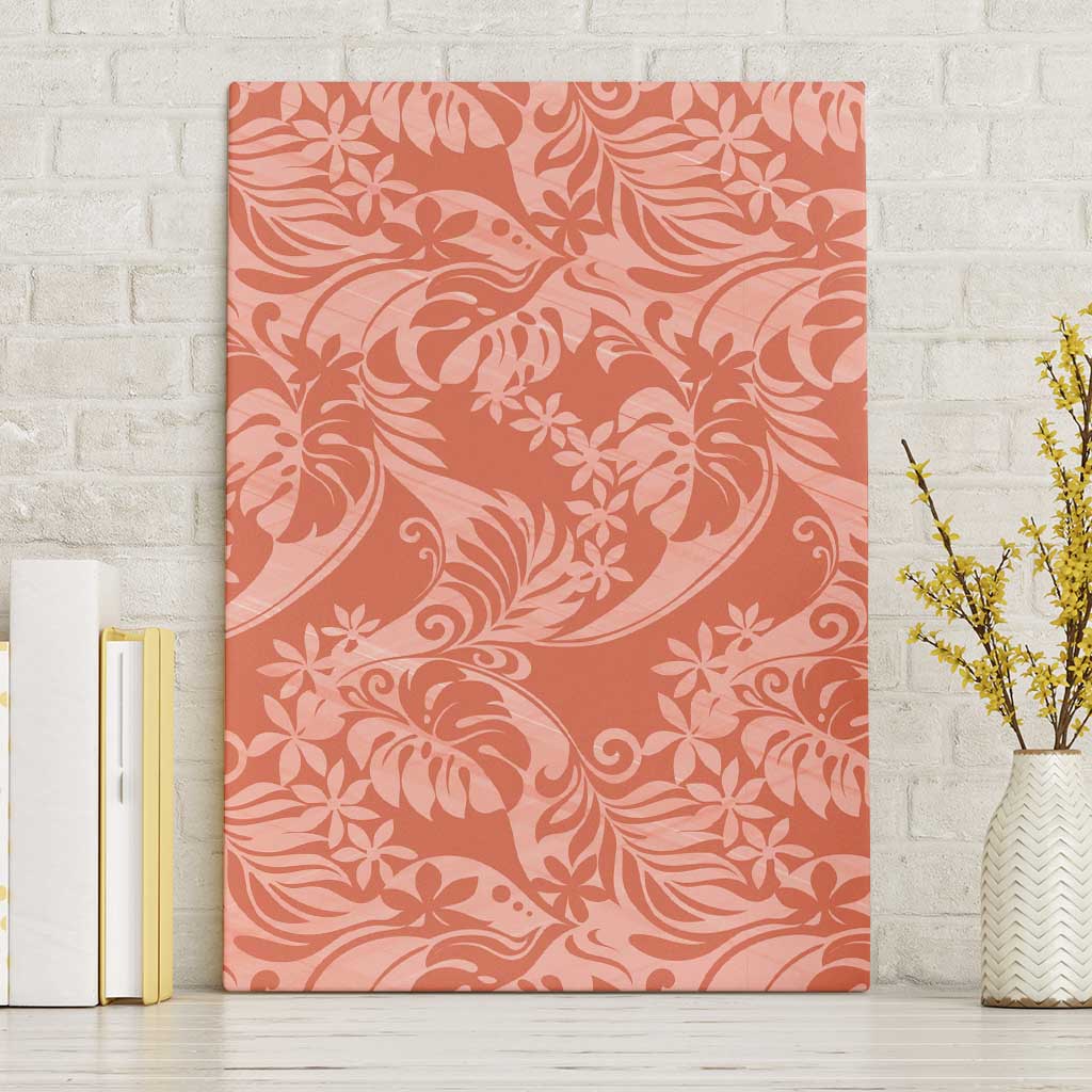 Tahiti Puatou Tiare Floral Canvas Wall Art Monstera Palm Tropical Leaves - Polynesian Pride