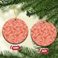 Tahiti Puatou Tiare Floral Ceramic Ornament Monstera Palm Tropical Leaves - Polynesian Pride