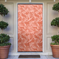 Tahiti Puatou Tiare Floral Door Cover Monstera Palm Tropical Leaves LT01 Orange - Polynesian Pride