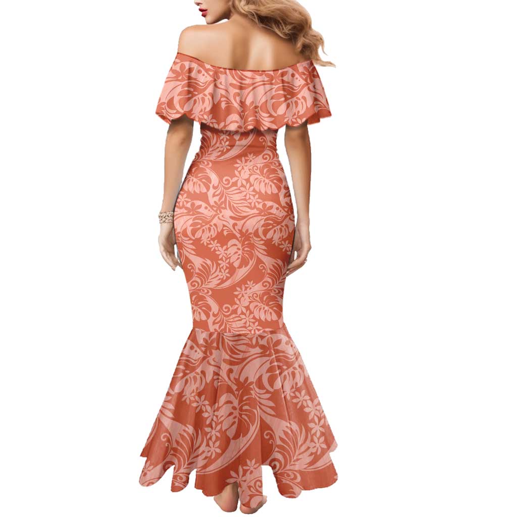 Tahiti Puatou Tiare Floral Family Matching Mermaid Dress and Hawaiian Shirt Monstera Palm Tropical Leaves LT01 - Polynesian Pride