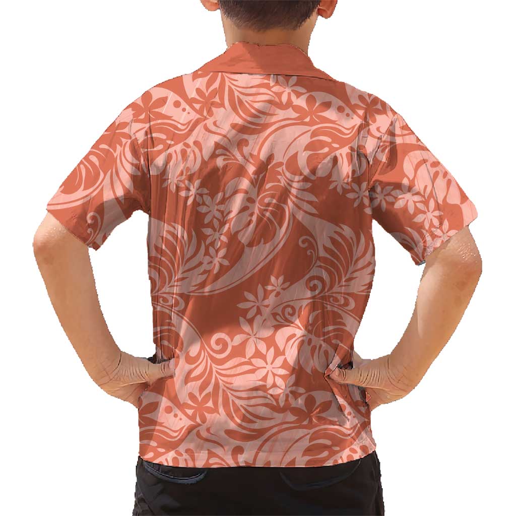 Tahiti Puatou Tiare Floral Family Matching Off The Shoulder Long Sleeve Dress and Hawaiian Shirt Monstera Palm Tropical Leaves LT01 - Polynesian Pride