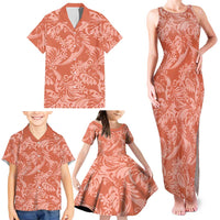 Tahiti Puatou Tiare Floral Family Matching Tank Maxi Dress and Hawaiian Shirt Monstera Palm Tropical Leaves LT01 - Polynesian Pride