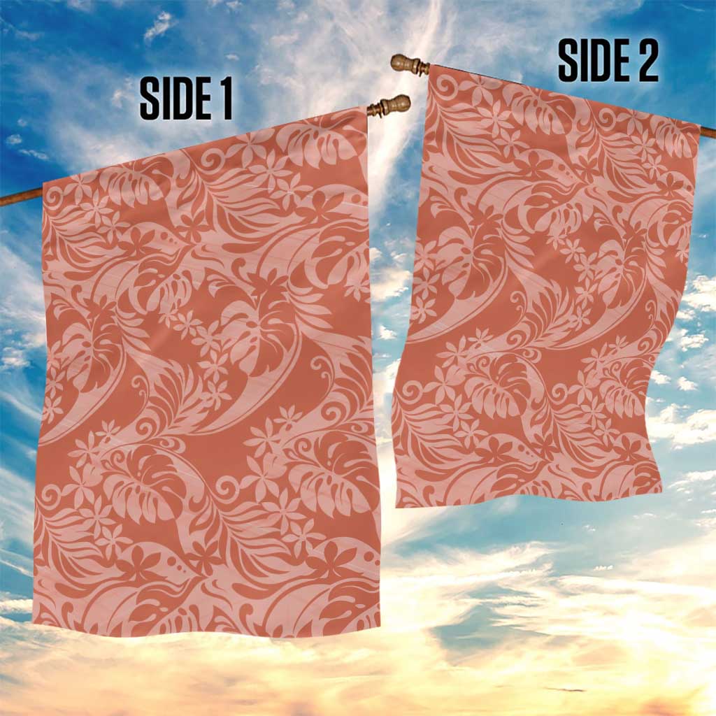 Tahiti Puatou Tiare Floral Garden Flag Monstera Palm Tropical Leaves - Polynesian Pride