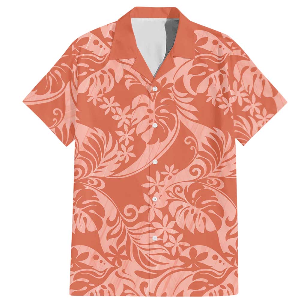Tahiti Puatou Tiare Floral Hawaiian Shirt Monstera Palm Tropical Leaves - Polynesian Pride