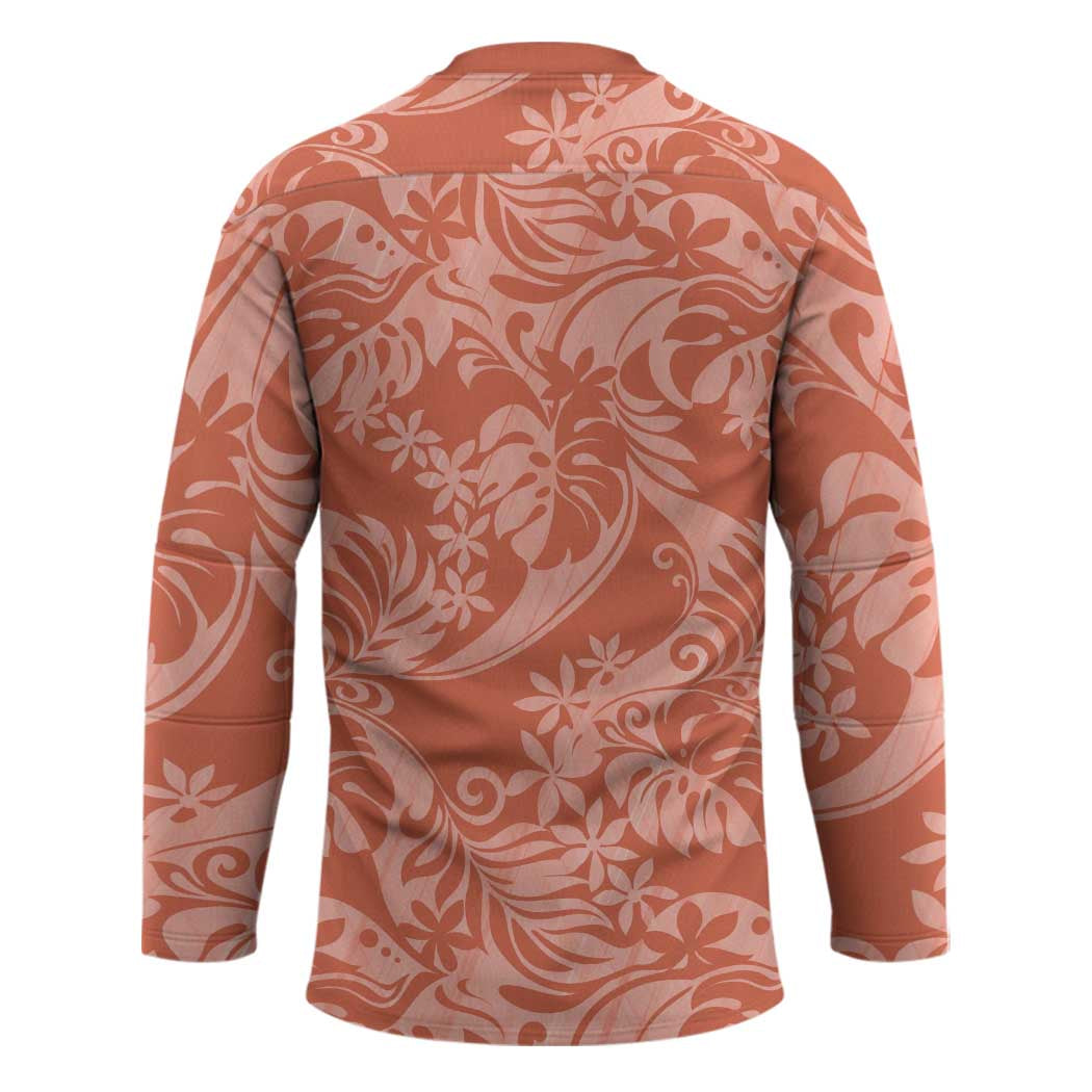 Tahiti Puatou Tiare Floral Hockey Jersey Monstera Palm Tropical Leaves LT01 - Polynesian Pride