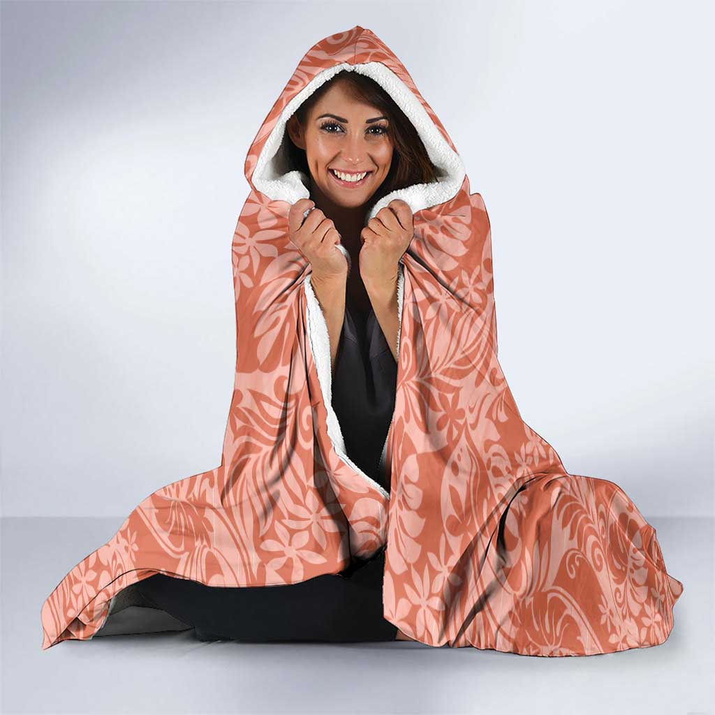 Tahiti Puatou Tiare Floral Hooded Blanket Monstera Palm Tropical Leaves - Polynesian Pride