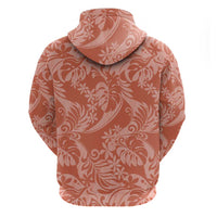 Tahiti Puatou Tiare Floral Hoodie Monstera Palm Tropical Leaves LT01 - Polynesian Pride