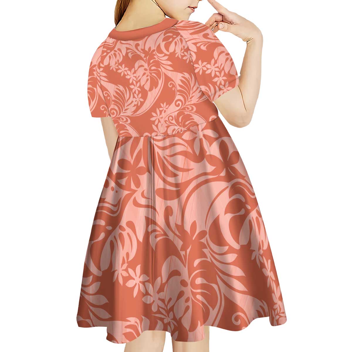 Tahiti Puatou Tiare Floral Kid Short Sleeve Dress Monstera Palm Tropical Leaves LT01 - Polynesian Pride