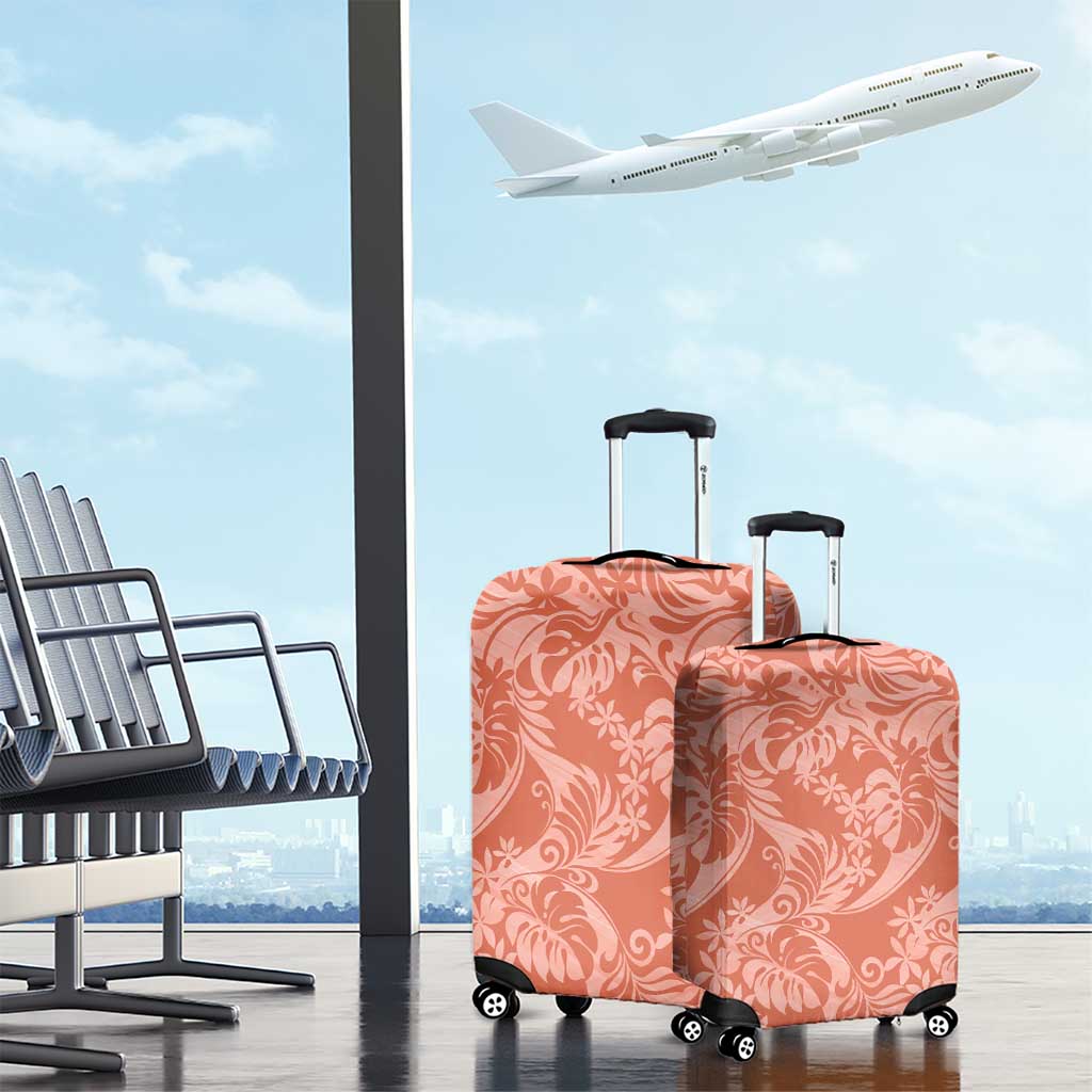 Tahiti Puatou Tiare Floral Luggage Cover Monstera Palm Tropical Leaves LT01 - Polynesian Pride