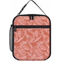 Tahiti Puatou Tiare Floral Lunch Bag Monstera Palm Tropical Leaves