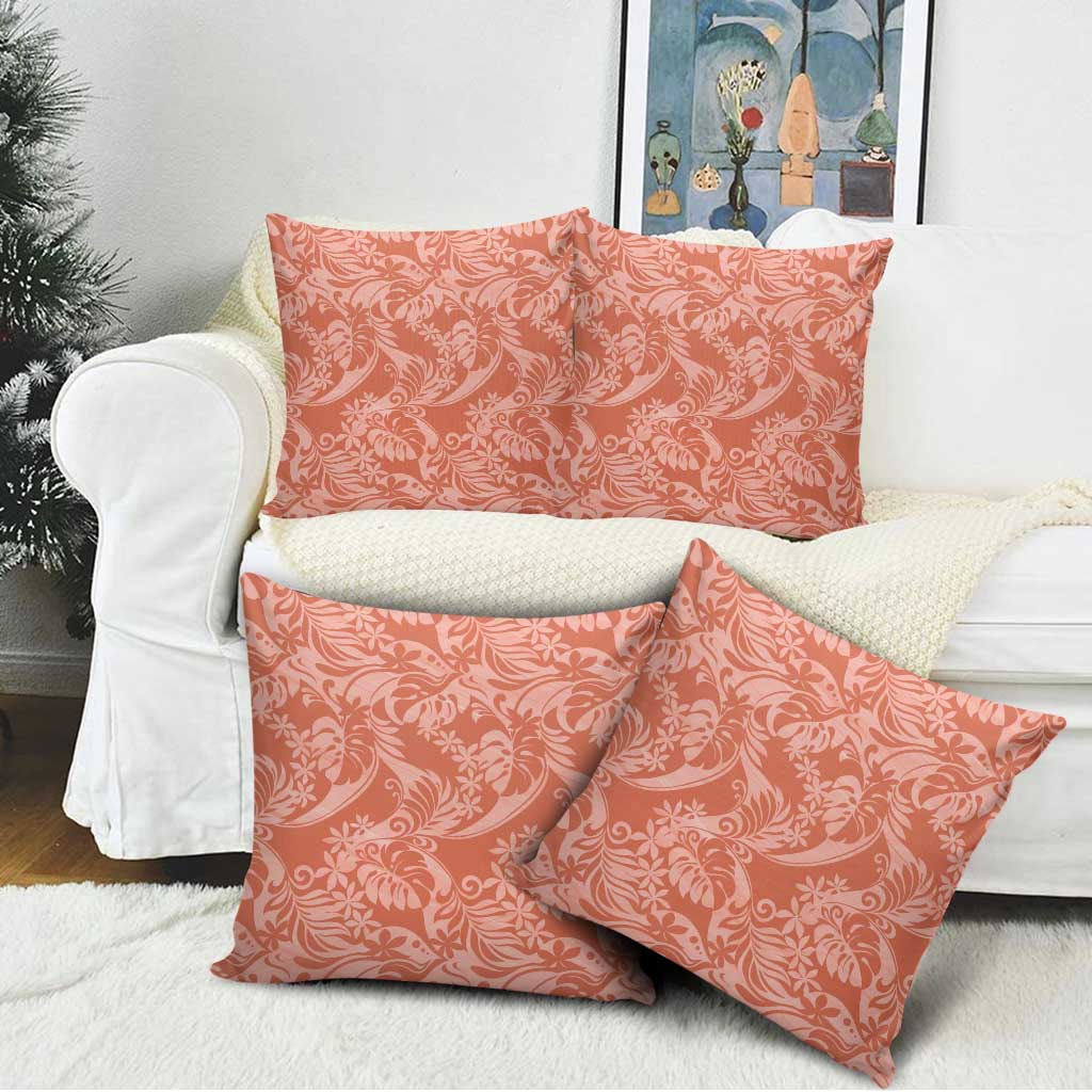 Tahiti Puatou Tiare Floral Pillow Cover Monstera Palm Tropical Leaves - Polynesian Pride