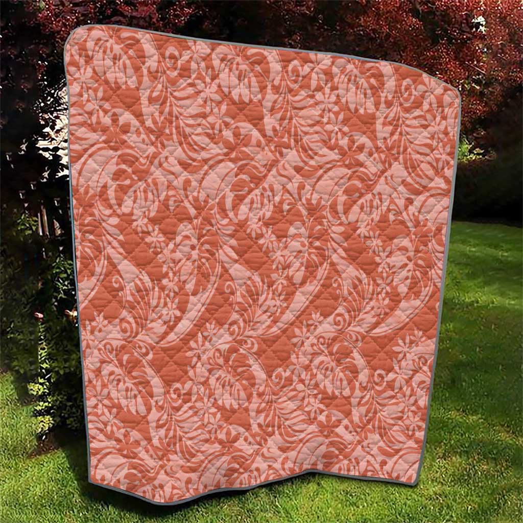 Tahiti Puatou Tiare Floral Quilt Monstera Palm Tropical Leaves - Polynesian Pride