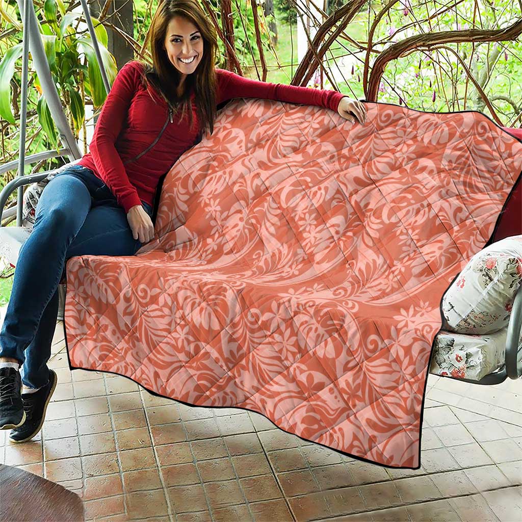 Tahiti Puatou Tiare Floral Quilt Monstera Palm Tropical Leaves - Polynesian Pride