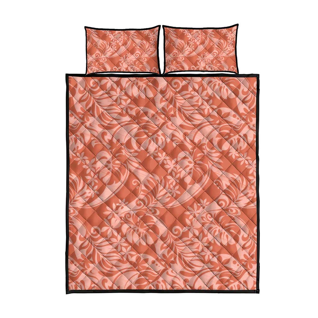 Tahiti Puatou Tiare Floral Quilt Bed Set Monstera Palm Tropical Leaves - Polynesian Pride