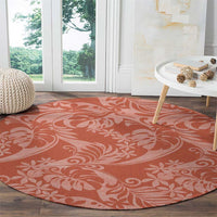 Tahiti Puatou Tiare Floral Round Carpet Monstera Palm Tropical Leaves - Polynesian Pride