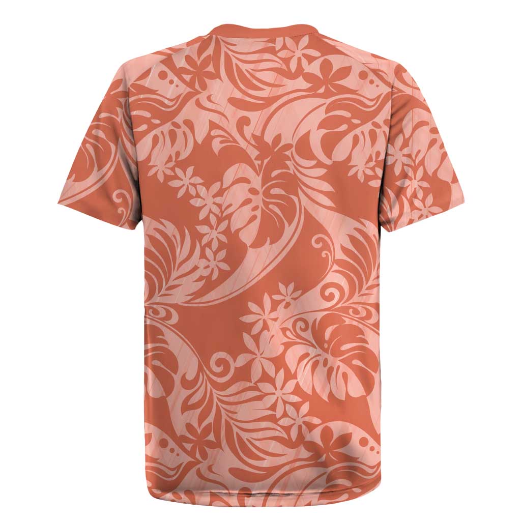 Tahiti Puatou Tiare Floral Rugby Jersey Monstera Palm Tropical Leaves - Polynesian Pride
