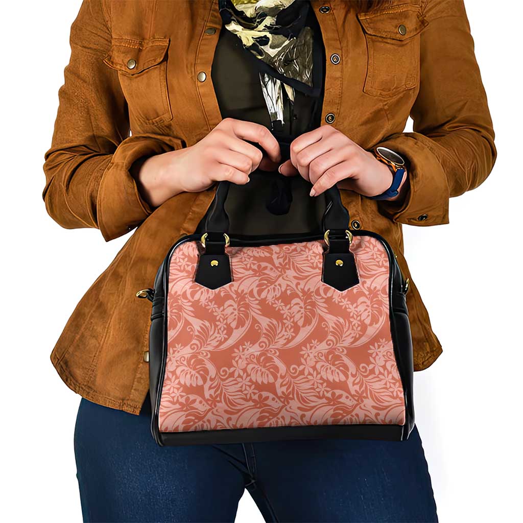 Tahiti Puatou Tiare Floral Shoulder Handbag Monstera Palm Tropical Leaves LT01 - Polynesian Pride