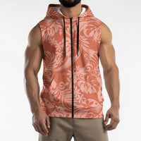 Tahiti Puatou Tiare Floral Sleeveless Zip Hoodie Monstera Palm Tropical Leaves LT01 - Polynesian Pride