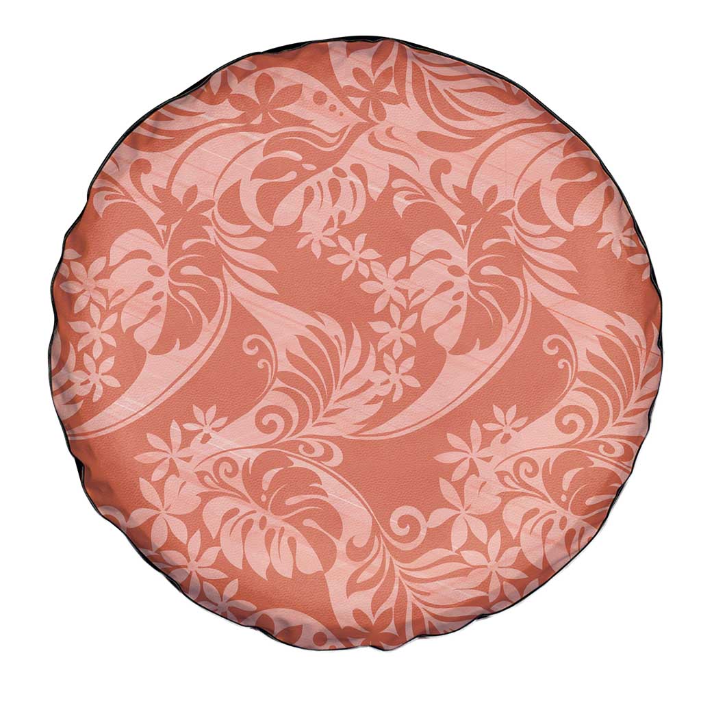 Tahiti Puatou Tiare Floral Spare Tire Cover Monstera Palm Tropical Leaves LT01 - Polynesian Pride