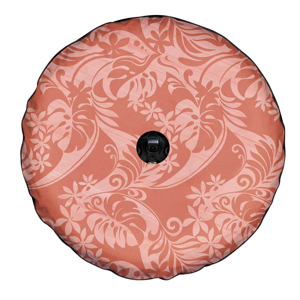 Tahiti Puatou Tiare Floral Spare Tire Cover Monstera Palm Tropical Leaves LT01 - Polynesian Pride