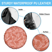 Tahiti Puatou Tiare Floral Spare Tire Cover Monstera Palm Tropical Leaves LT01 - Polynesian Pride