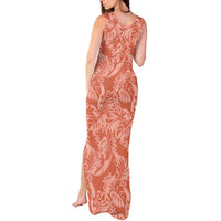 Tahiti Puatou Tiare Floral Tank Maxi Dress Monstera Palm Tropical Leaves LT01 - Polynesian Pride