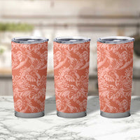 Tahiti Puatou Tiare Floral Tumbler Cup Monstera Palm Tropical Leaves LT01 - Polynesian Pride