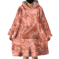 Tahiti Puatou Tiare Floral Wearable Blanket Hoodie Monstera Palm Tropical Leaves LT01 - Polynesian Pride