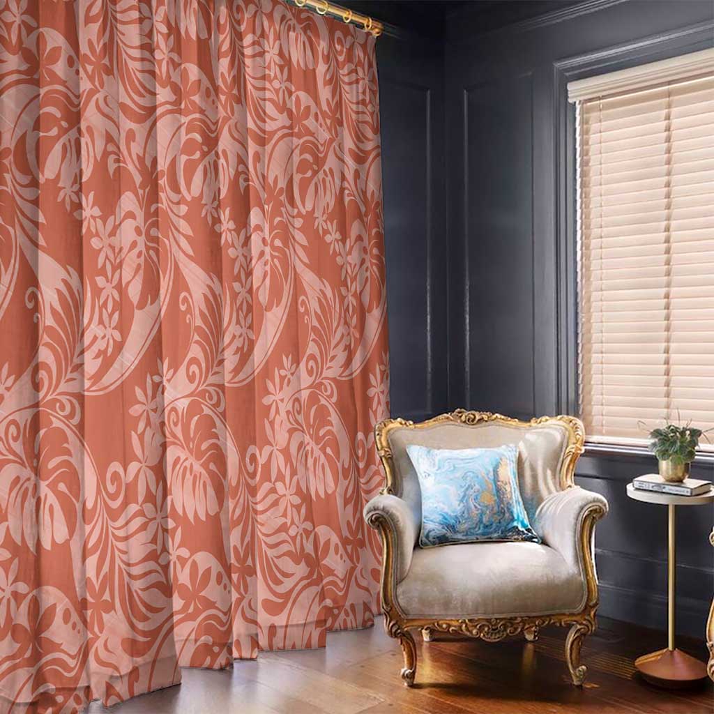 Tahiti Puatou Tiare Floral Window Curtain Monstera Palm Tropical Leaves LT01 - Polynesian Pride