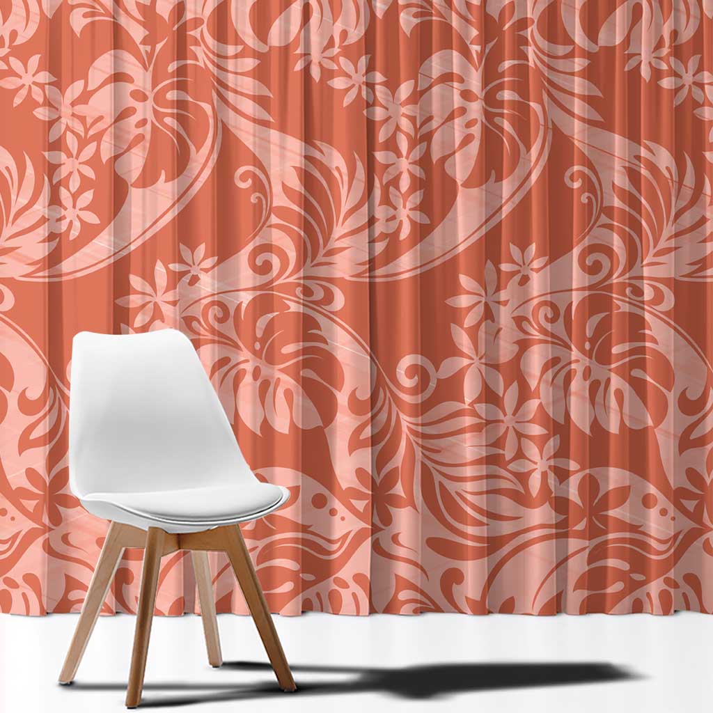 Tahiti Puatou Tiare Floral Window Curtain Monstera Palm Tropical Leaves LT01 - Polynesian Pride