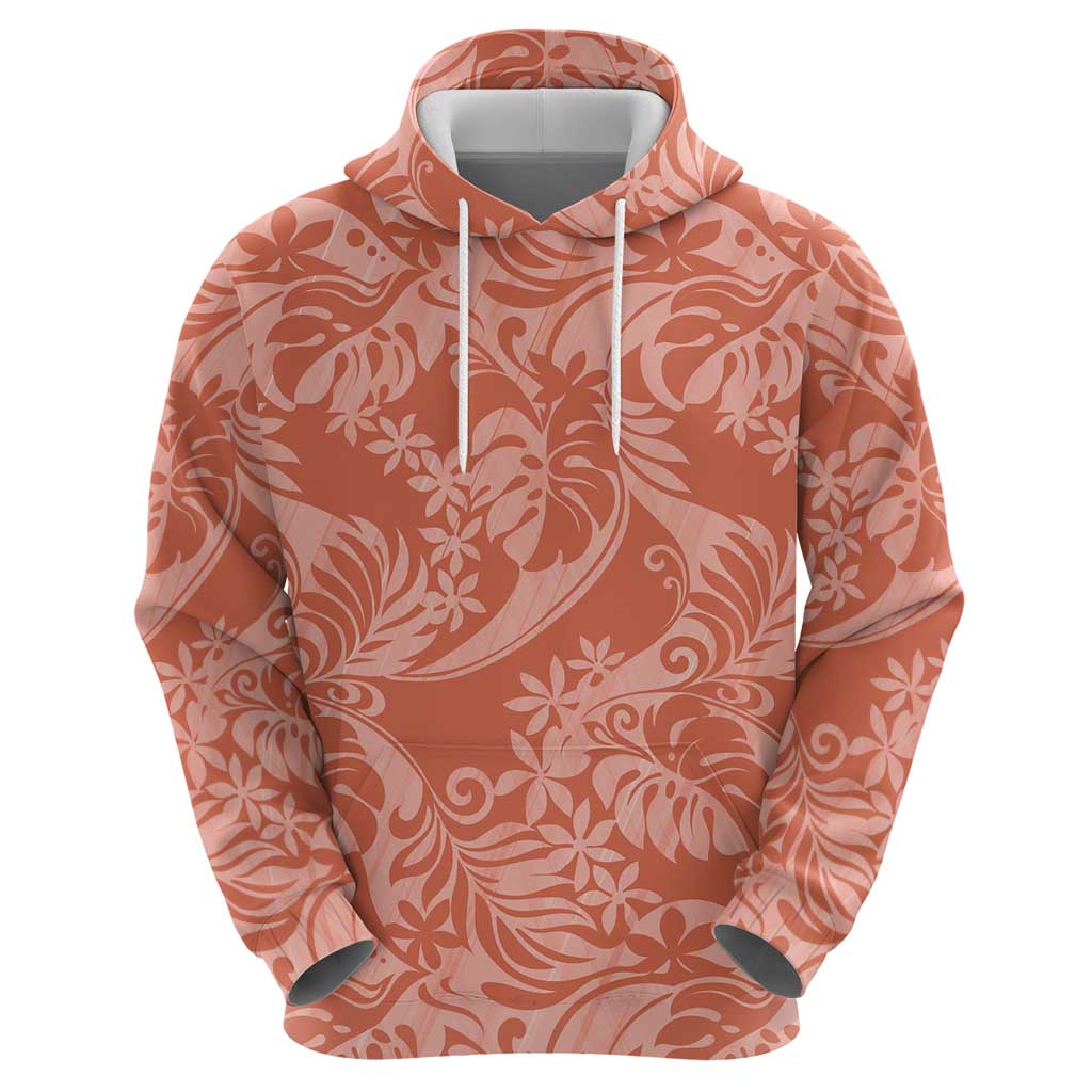 Tahiti Puatou Tiare Floral Zip Hoodie Monstera Palm Tropical Leaves LT01 - Polynesian Pride