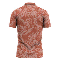 Tahiti Puatou Tiare Floral Zipper Polo Shirt Monstera Palm Tropical Leaves LT01 - Polynesian Pride