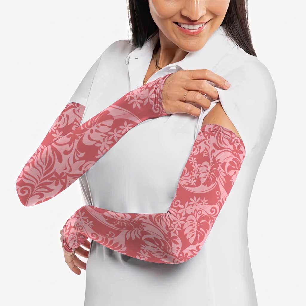 Tahiti Tarona Tiare Floral Arm Sleeves Monstera Palm Tropical Leaves - Polynesian Pride