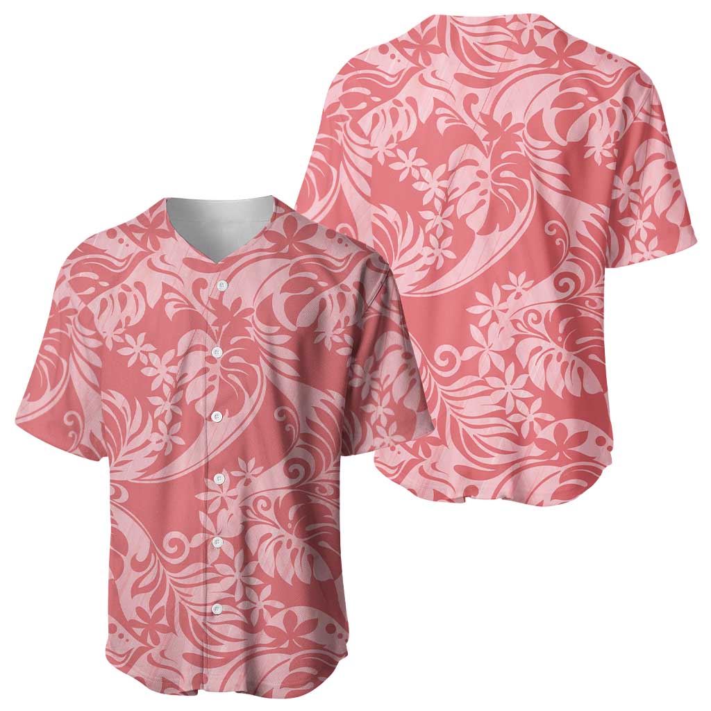 Tahiti Tarona Tiare Floral Baseball Jersey Monstera Palm Tropical Leaves - Polynesian Pride