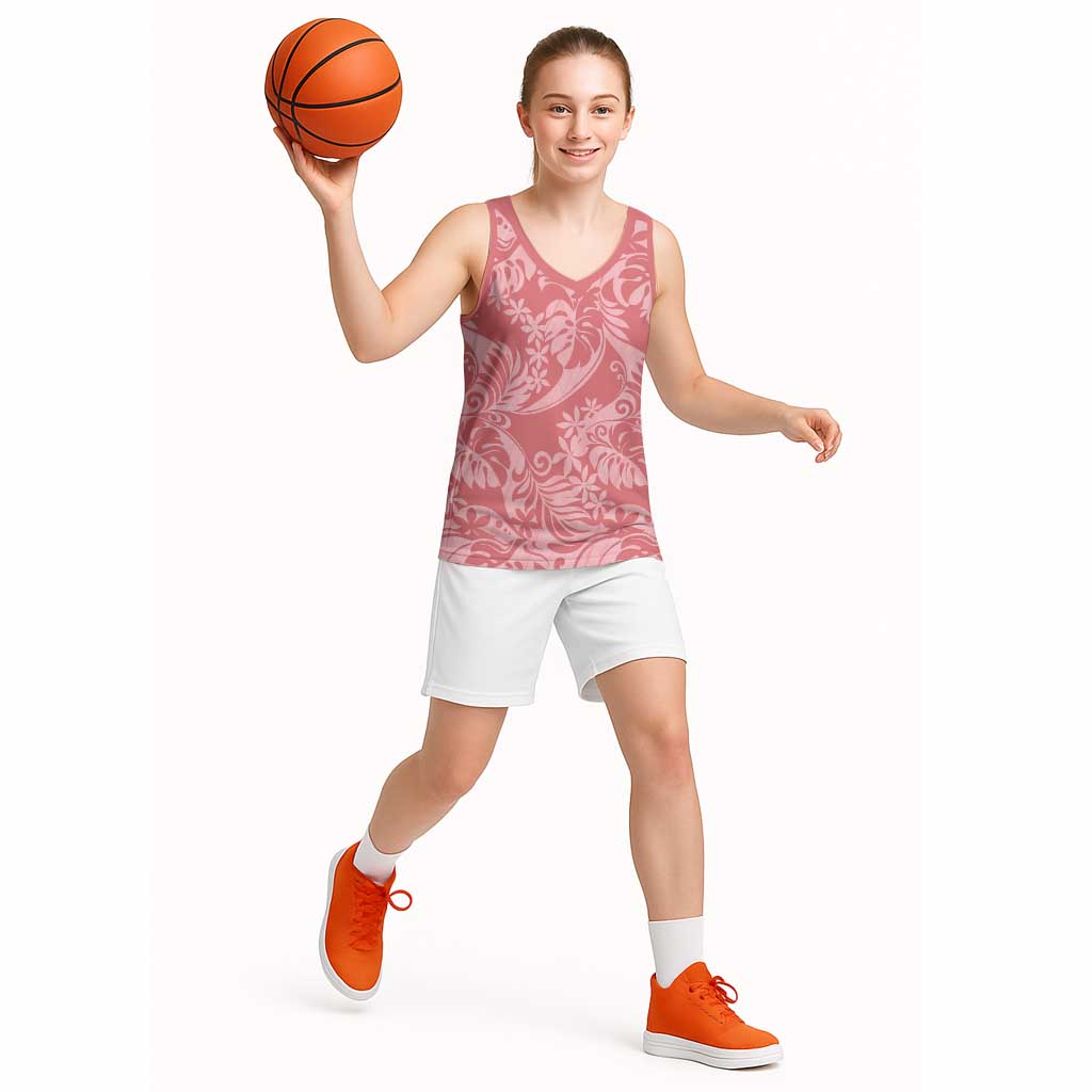 Tahiti Tarona Tiare Floral Basketball Jersey Monstera Palm Tropical Leaves LT01 - Polynesian Pride