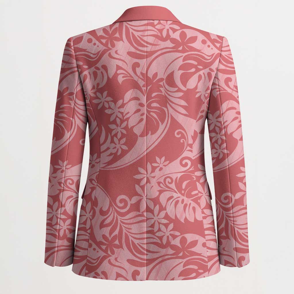 Tahiti Tarona Tiare Floral Blazer Monstera Palm Tropical Leaves - Polynesian Pride
