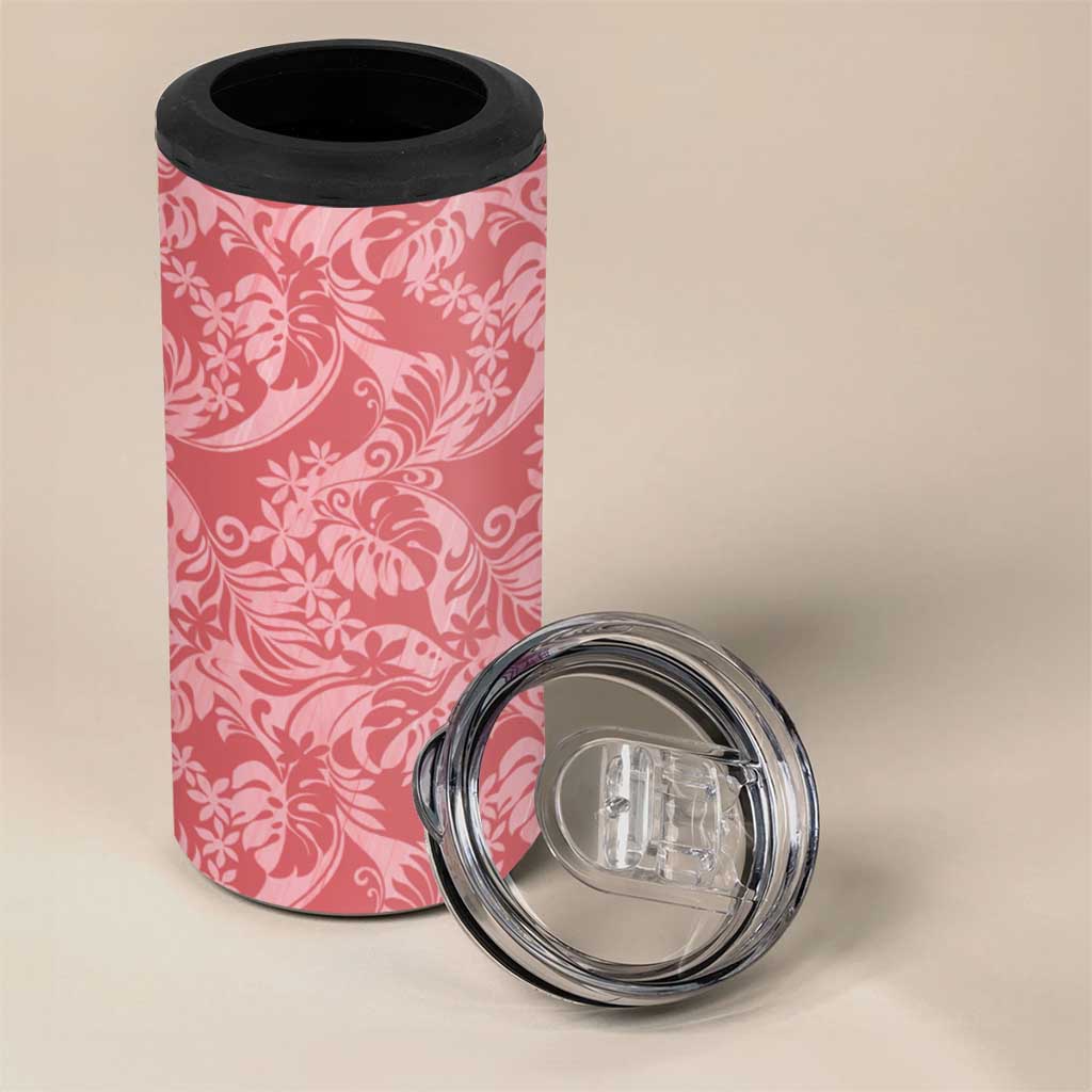 Tahiti Tarona Tiare Floral 4 in 1 Can Cooler Tumbler Monstera Palm Tropical Leaves LT01 - Polynesian Pride
