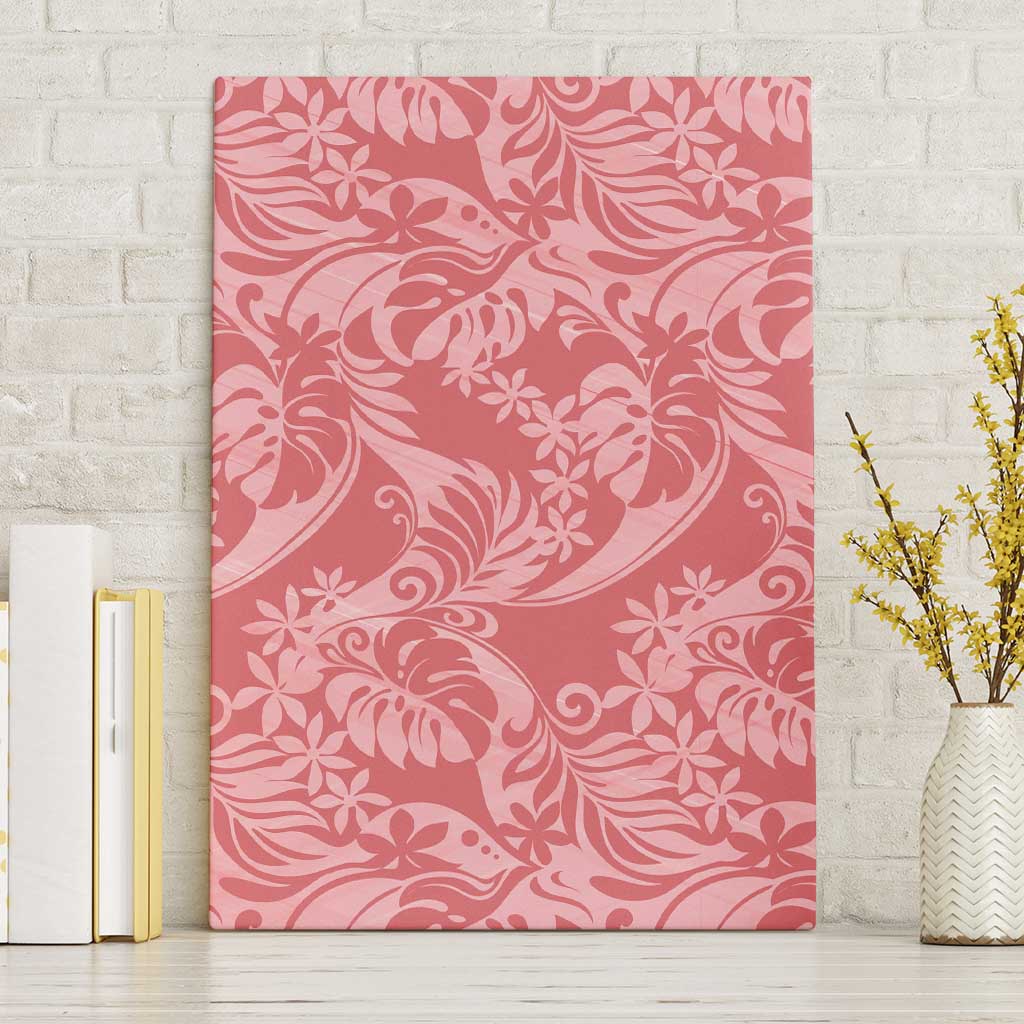 Tahiti Tarona Tiare Floral Canvas Wall Art Monstera Palm Tropical Leaves - Polynesian Pride