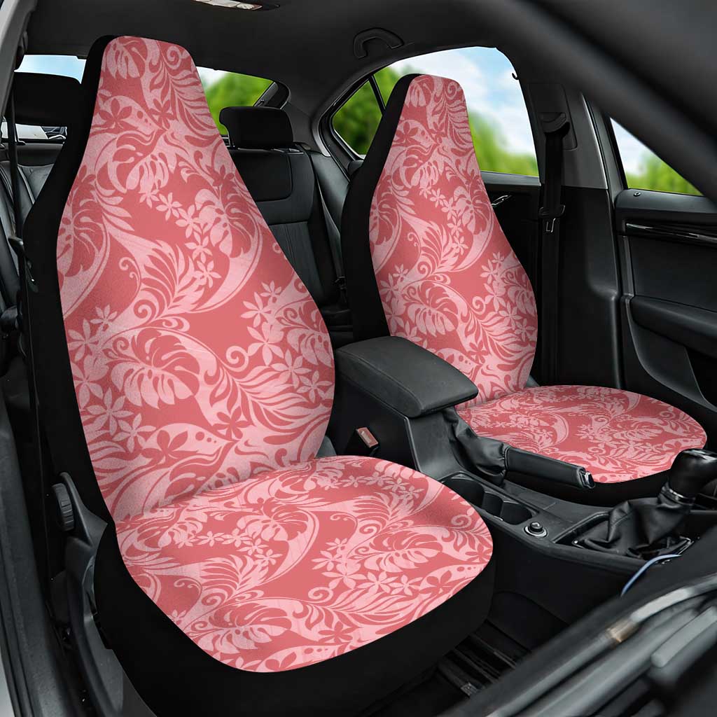 Tahiti Tarona Tiare Floral Car Seat Cover Monstera Palm Tropical Leaves LT01 One Size Pink - Polynesian Pride