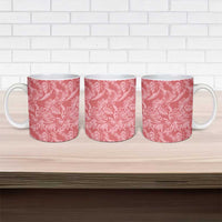 Tahiti Tarona Tiare Floral Ceramic Mug Monstera Palm Tropical Leaves - Polynesian Pride