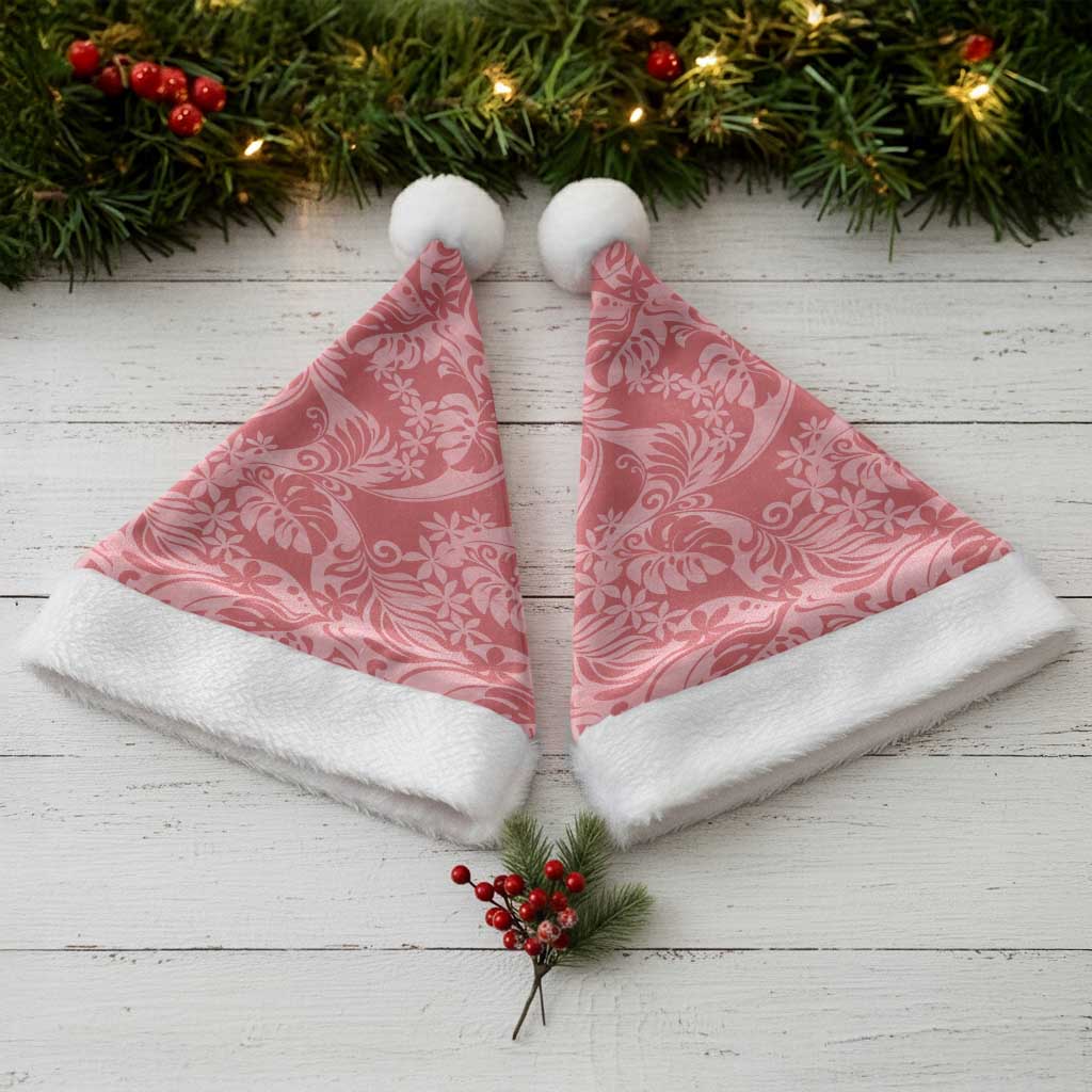 Tahiti Tarona Tiare Floral Christmas Santa Hat Monstera Palm Tropical Leaves LT01 - Polynesian Pride