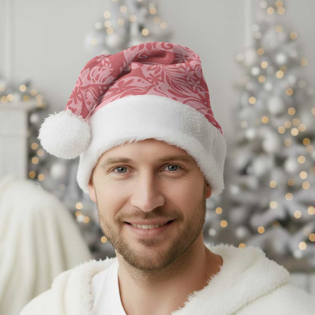 Tahiti Tarona Tiare Floral Christmas Santa Hat Monstera Palm Tropical Leaves LT01 - Polynesian Pride