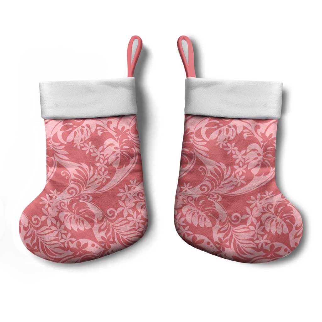 Tahiti Tarona Tiare Floral Christmas Stocking Monstera Palm Tropical Leaves - Polynesian Pride