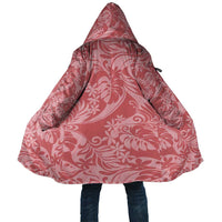 Tahiti Tarona Tiare Floral Cloak Monstera Palm Tropical Leaves LT01 Unisex Pink - Polynesian Pride