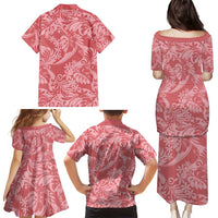 Tahiti Tarona Tiare Floral Family Matching Puletasi and Hawaiian Shirt Monstera Palm Tropical Leaves LT01 - Polynesian Pride