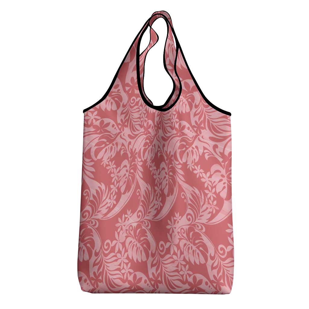 Tahiti Tarona Tiare Floral Grocery Bag Monstera Palm Tropical Leaves - Polynesian Pride